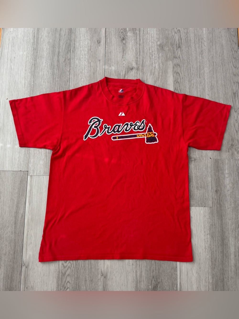 Majestic Atlanta Braves Francoeur #7 Red T-Shirt Shirt Unisex Adult Size L